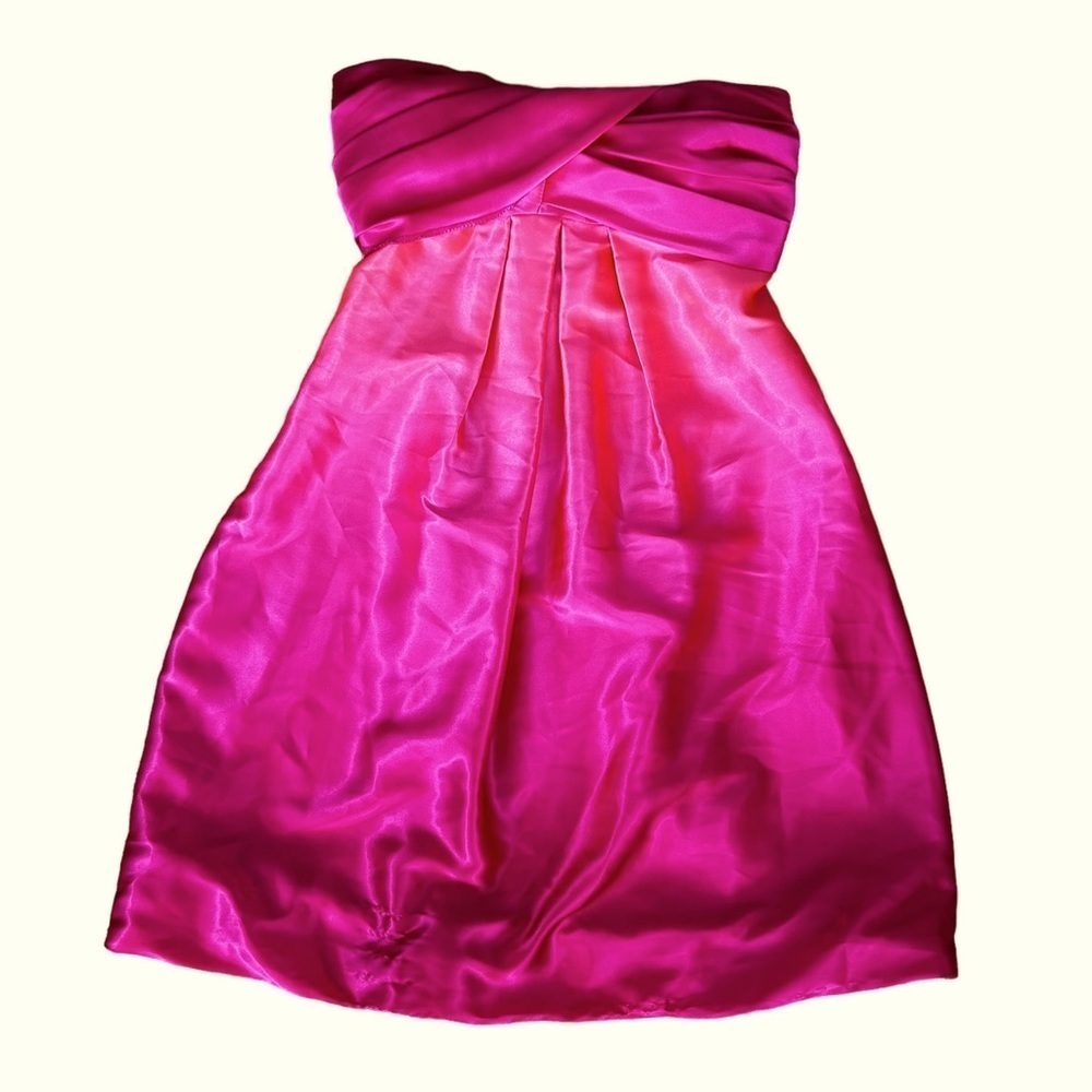 Barbie Pink Ombré Strapless Empire Waist Lined Dress by Le Chateau